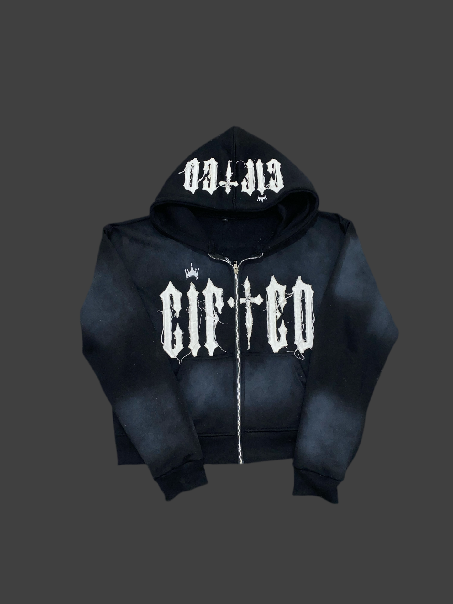 Gifted sun faded black hoodie